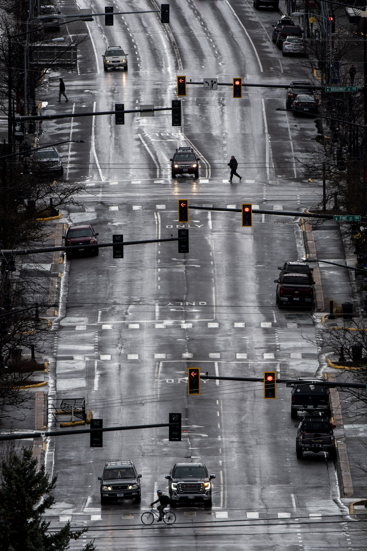 An empty Higgins Avenue